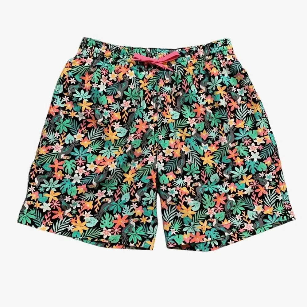 Chubbies Shorts Mens S Small Black Floral Bloomerangs Lined Beach‎ Swim Trunks